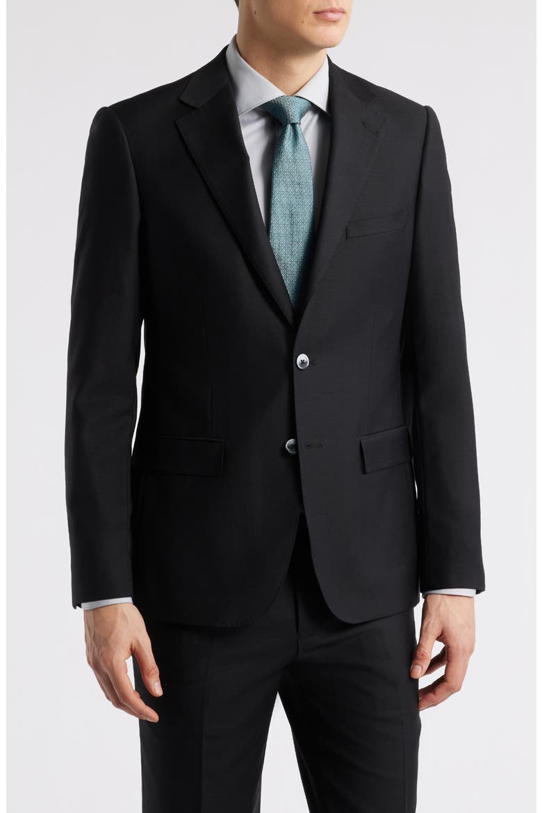 Matteo Slim Fit Black Wool Suit, Alternate, color, BLACK