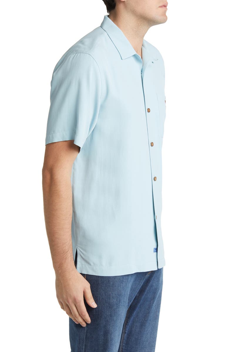 Tommy Bahama Stars, Stripes & Wine Embroidered Silk Camp Shirt, Alternate, color, 