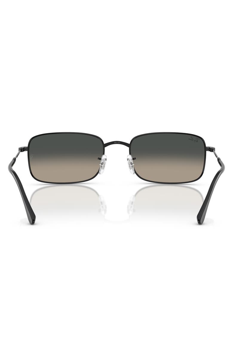 Ray-Ban 59mm Gradient Rectangle Sunglasses, Alternate, color, Black