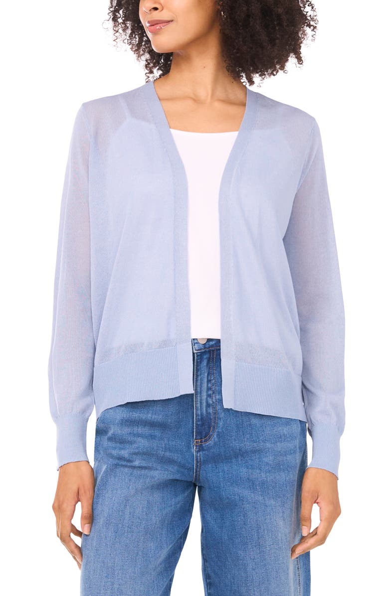 Vince Camuto Open Front Cardigan, Main, color, Clear Sky