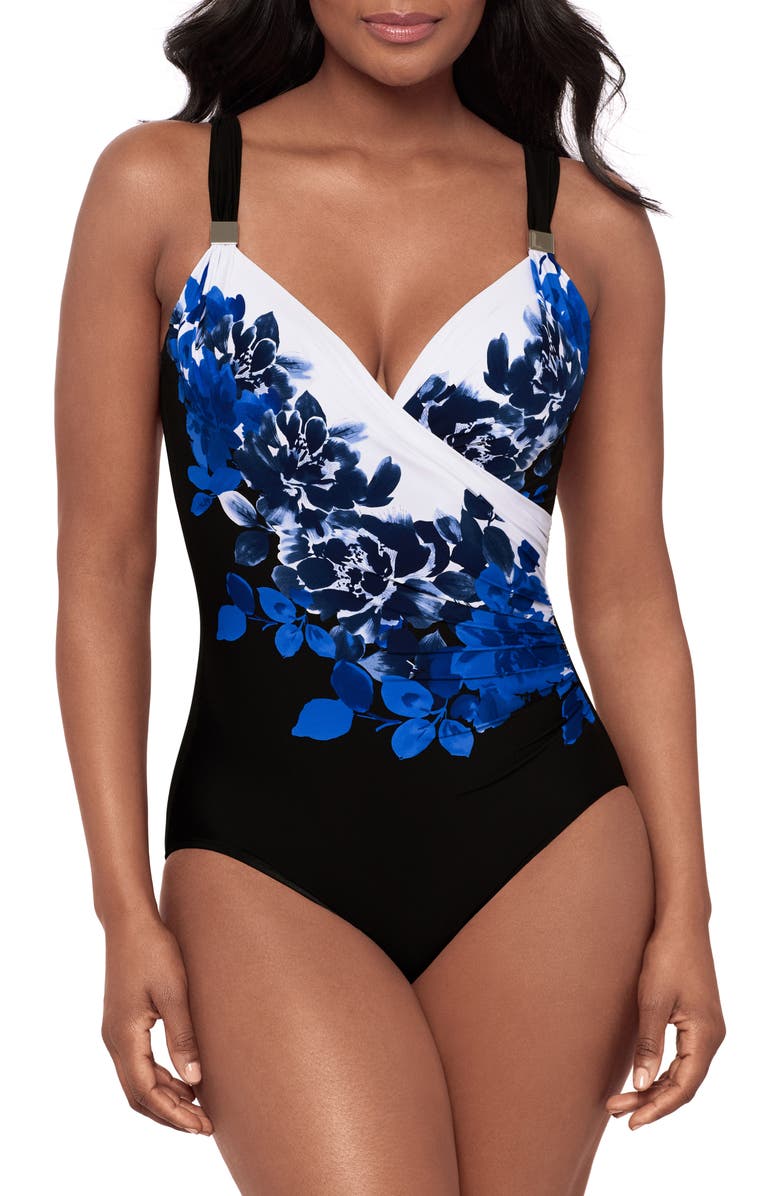 Miraclesuit<sup>®</sup> Ombra Fiore Siren One-Piece Swimsuit, Main, color, 