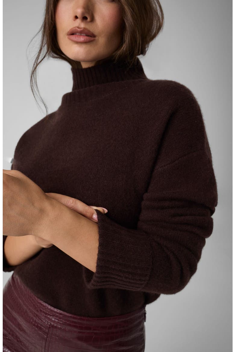 Cashmere Blend Turtleneck Sweater, Alternate, color, DARK RED
