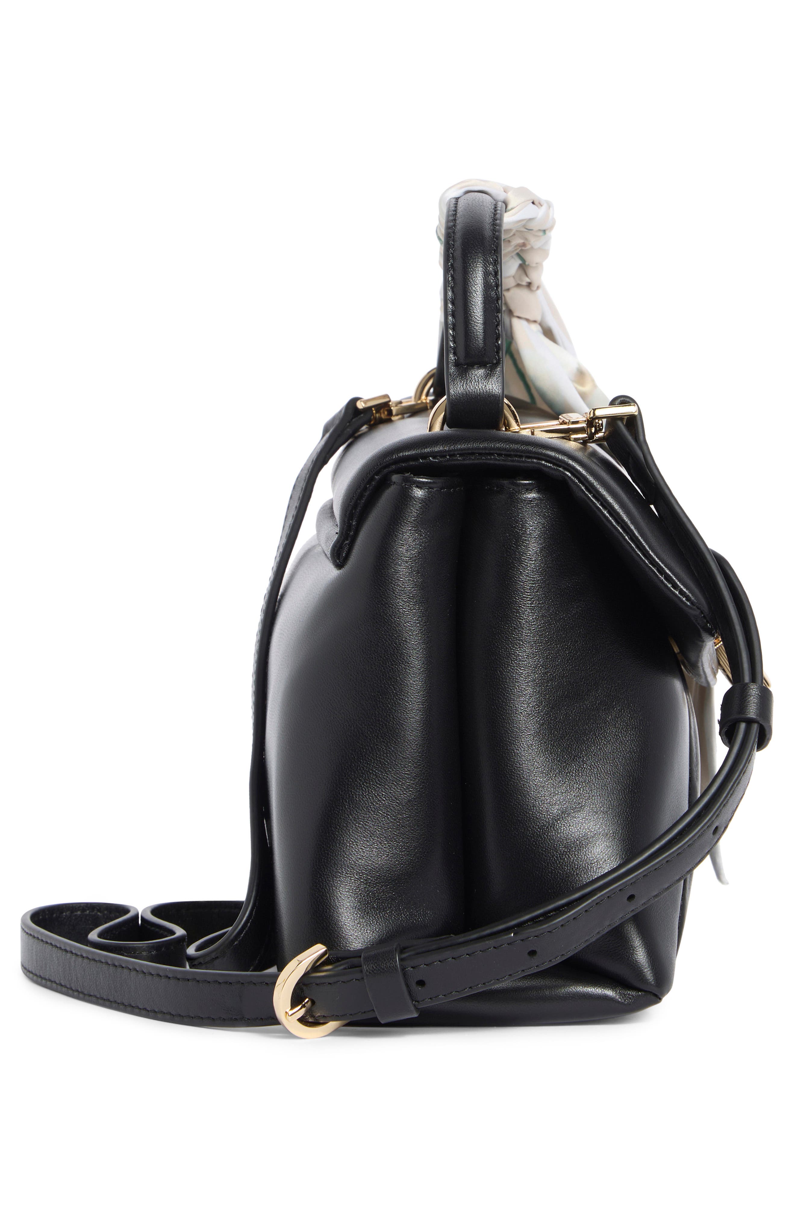 Poppy 2.0 Leather Handheld Bag, Alternate, color, BLACK