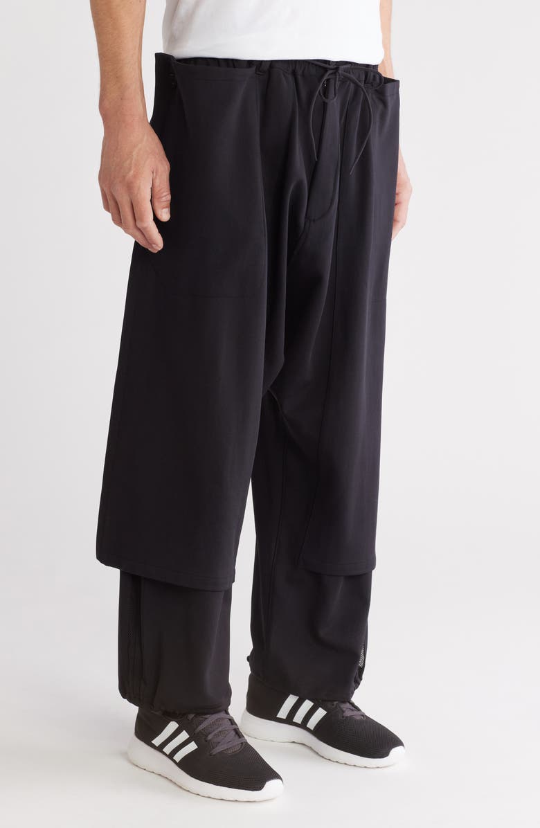 Y-3 Mesh 3-Stripes Open Hem Wide Leg Track Pants, Alternate, color, 
