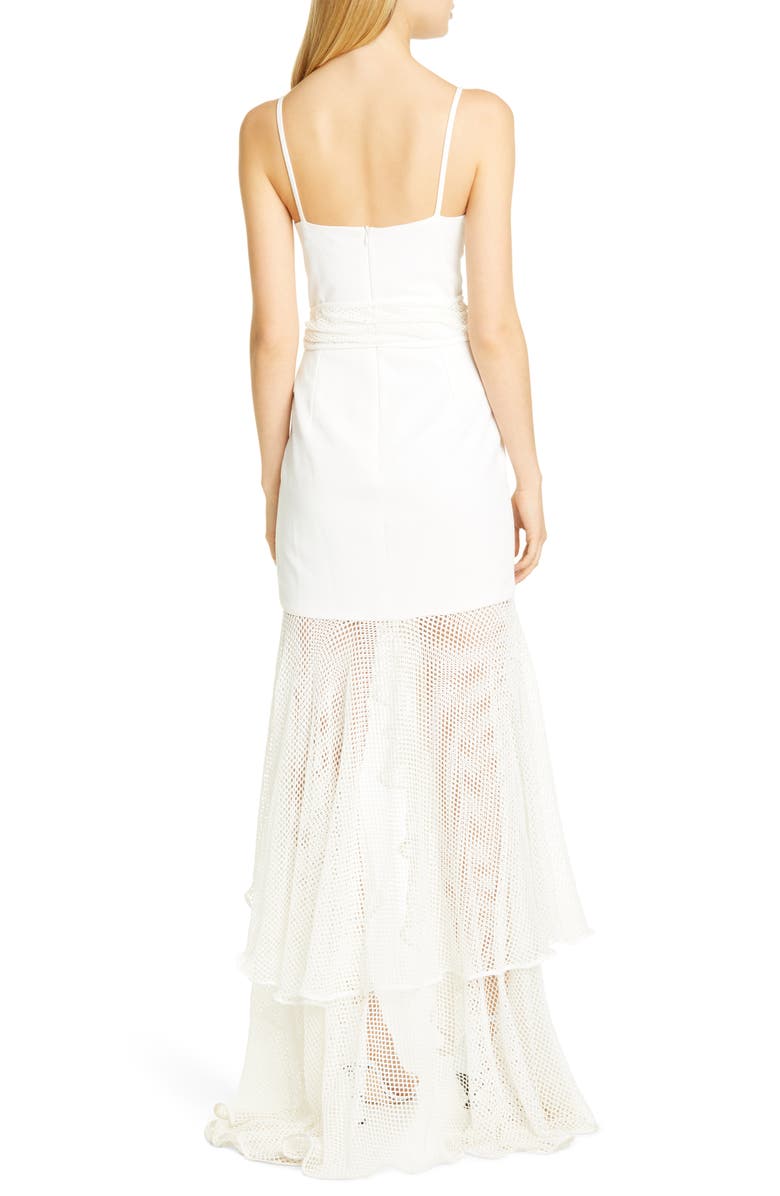 PatBO Patricia Bonaldi PatBO Mesh Trim Sheer Hem Gown, Alternate, color, 