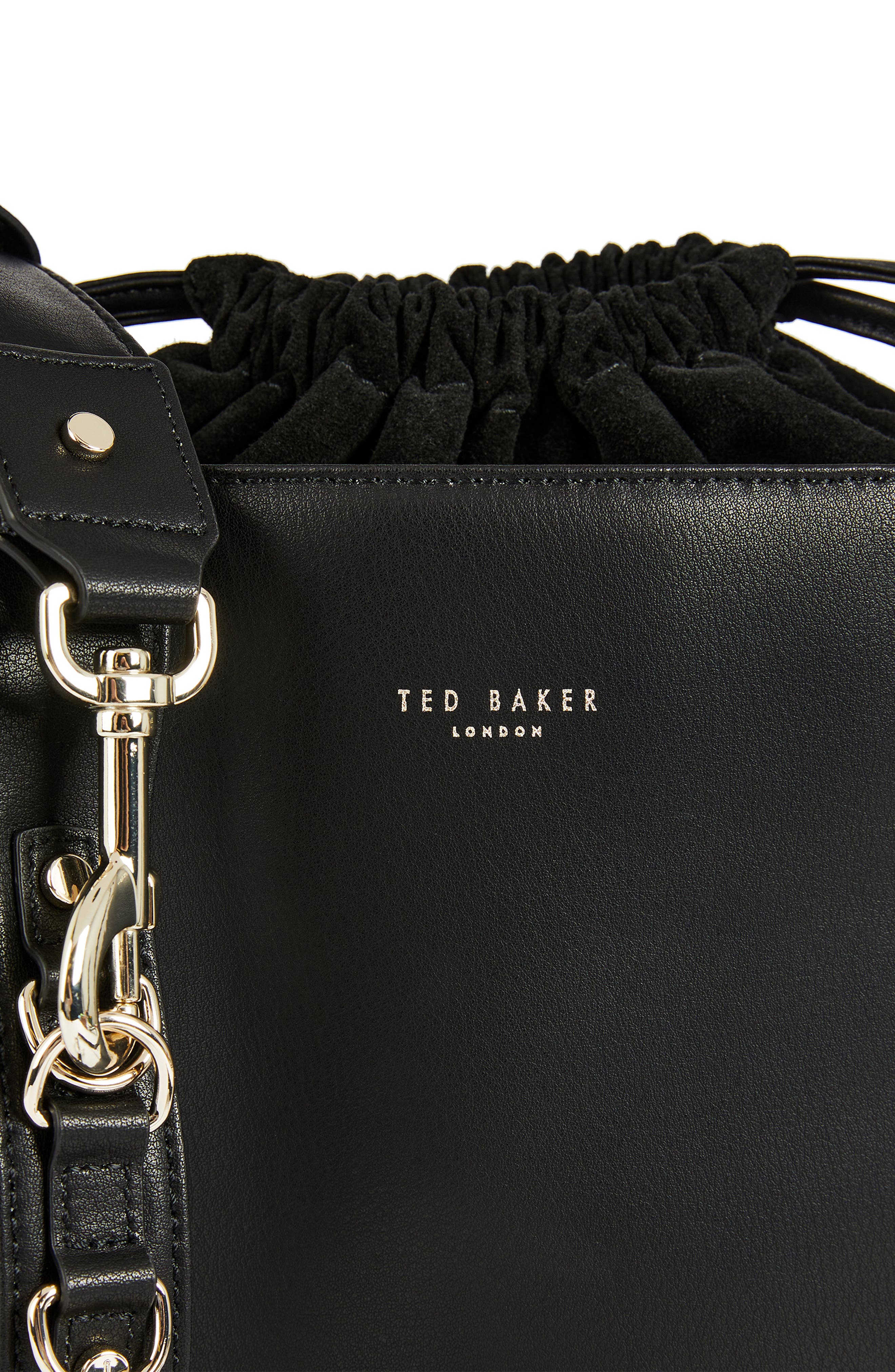 Ted Baker London Equesa Equestrian Bucklet Leather Bucket Bag, Alternate, color, 