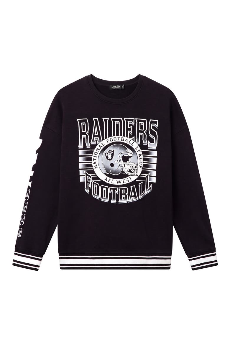 Las Vegas Raiders Striped Rib Fleece Sweatshirt, Main, color, TRUE BLACK