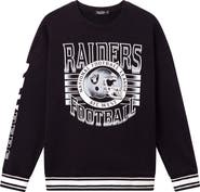 Junk Food Las Vegas Raiders Striped Rib Fleece Sweatshirt