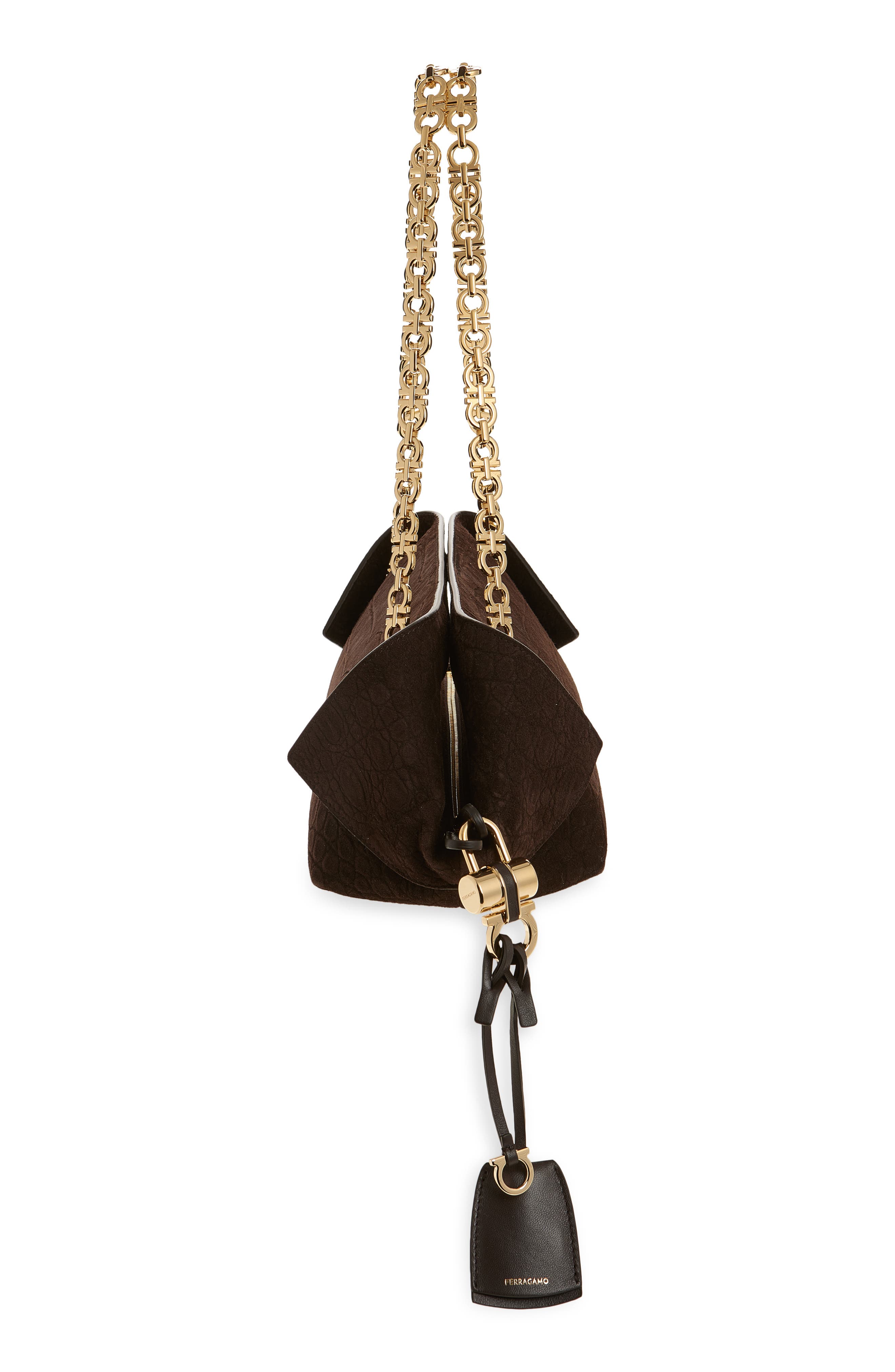 FERRAGAMO Extra Small Scarf East/West Bag, Alternate, color, Testa Di Moro