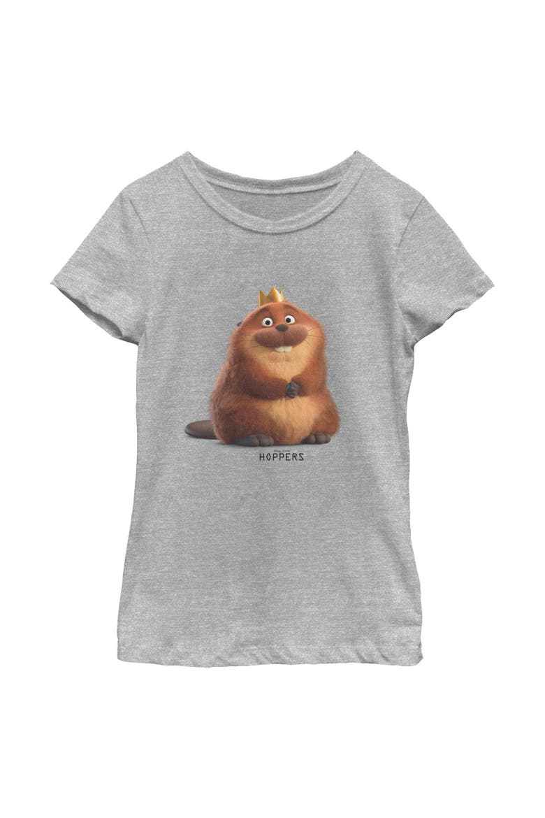 Girl's Hoppers Happy King George Pose  Graphic T-Shirt, Main, color, Athletic Heather