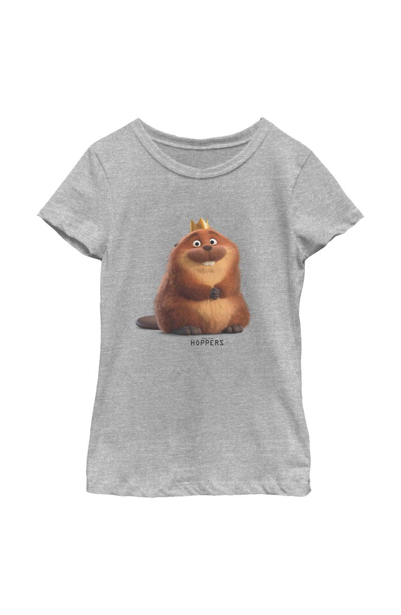 Hoppers Girl's Hoppers Happy King George Pose  Graphic T-Shirt, Main, color, Athletic Heather