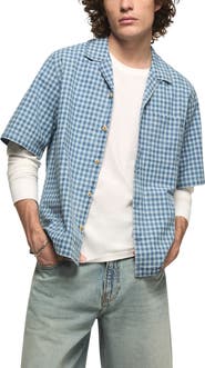 Lucky Brand Faded Check Camp Shirt