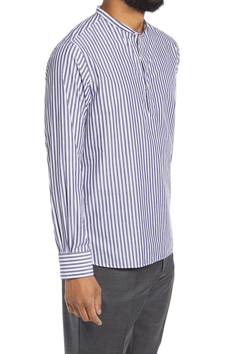 Officine Générale Men's Alfred Slim Fit Stripe Popover Shirt, Alternate, color,