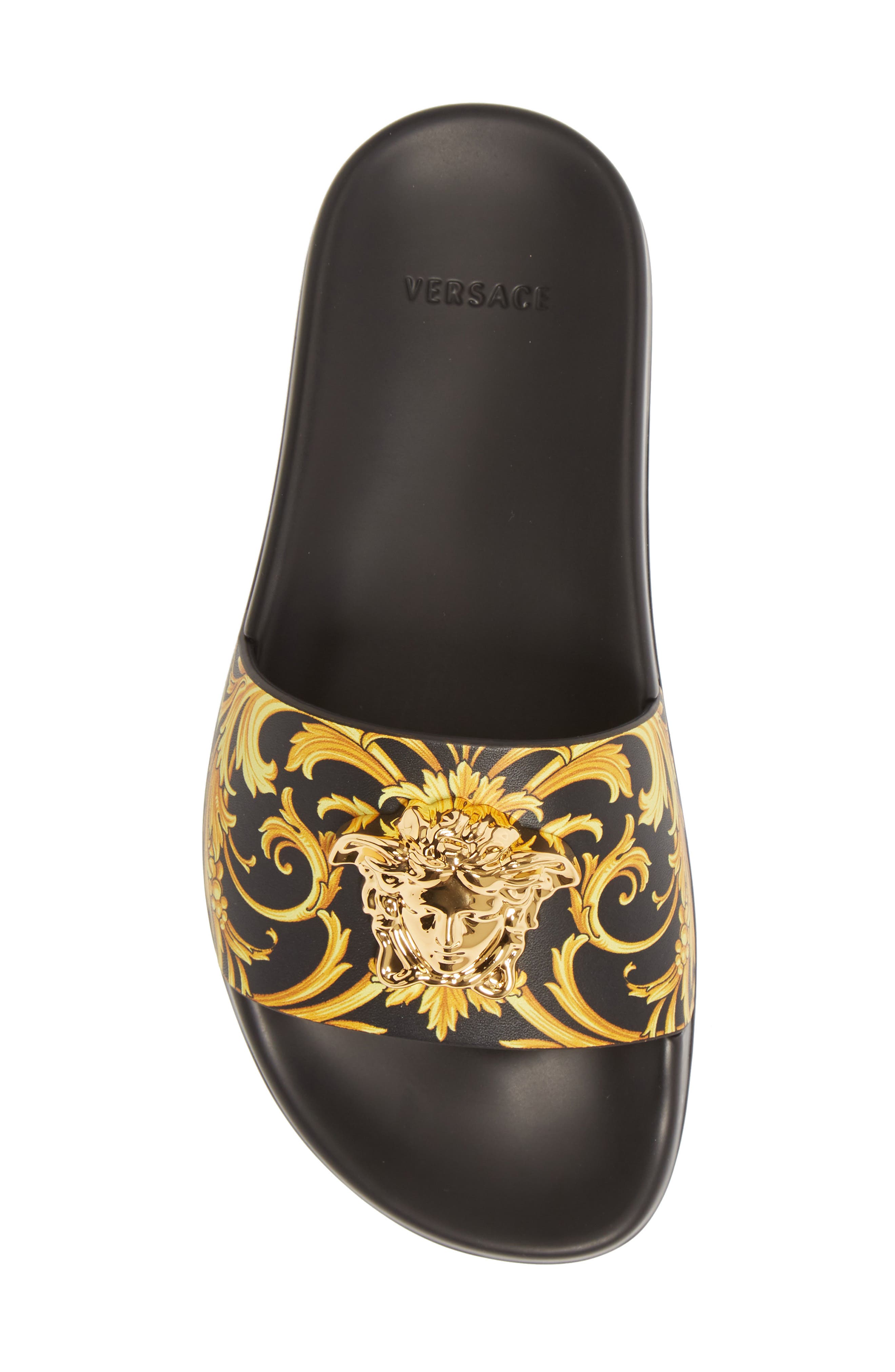 Versace Barocco Medusa Pool Slide Sandal, Alternate, color, 