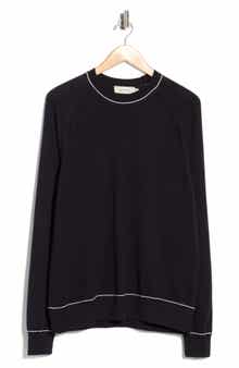 Tipped Cotton Blend Crewneck Sweater