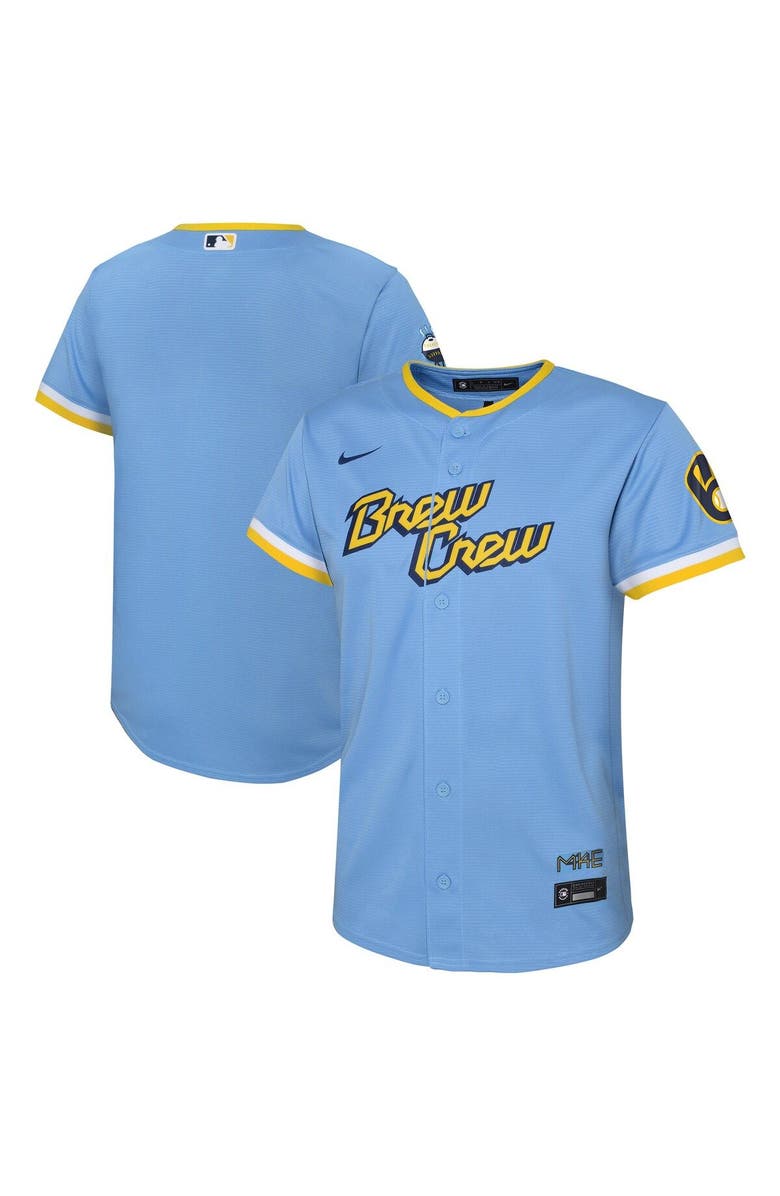 Nike Toddler Nike Powder Blue Milwaukee Brewers City Connect Replica Team Jersey, Main, color, Powder Blue