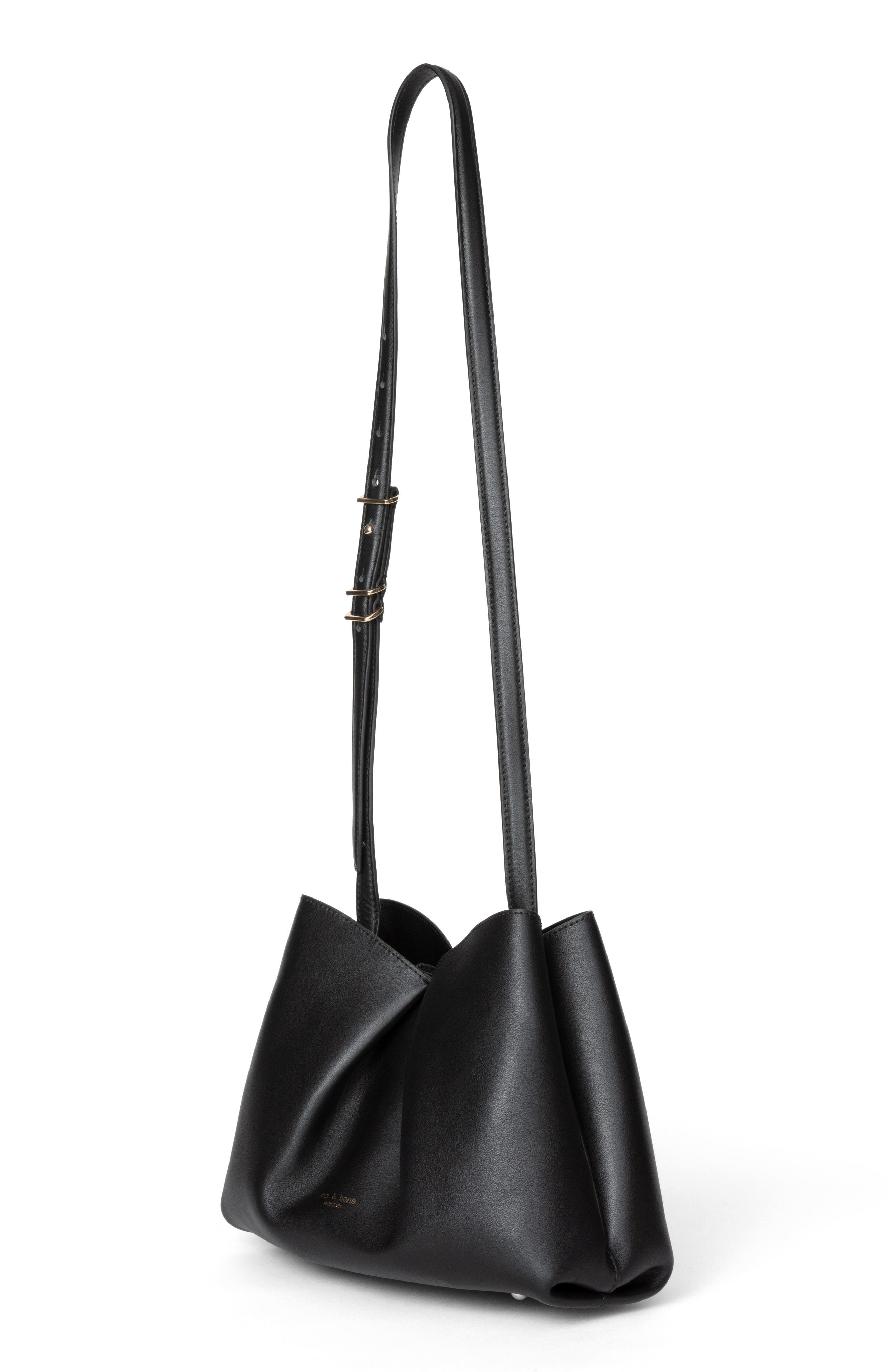 rag & bone Medium Bloom Leather Crossbody Bag, Alternate, color, Black