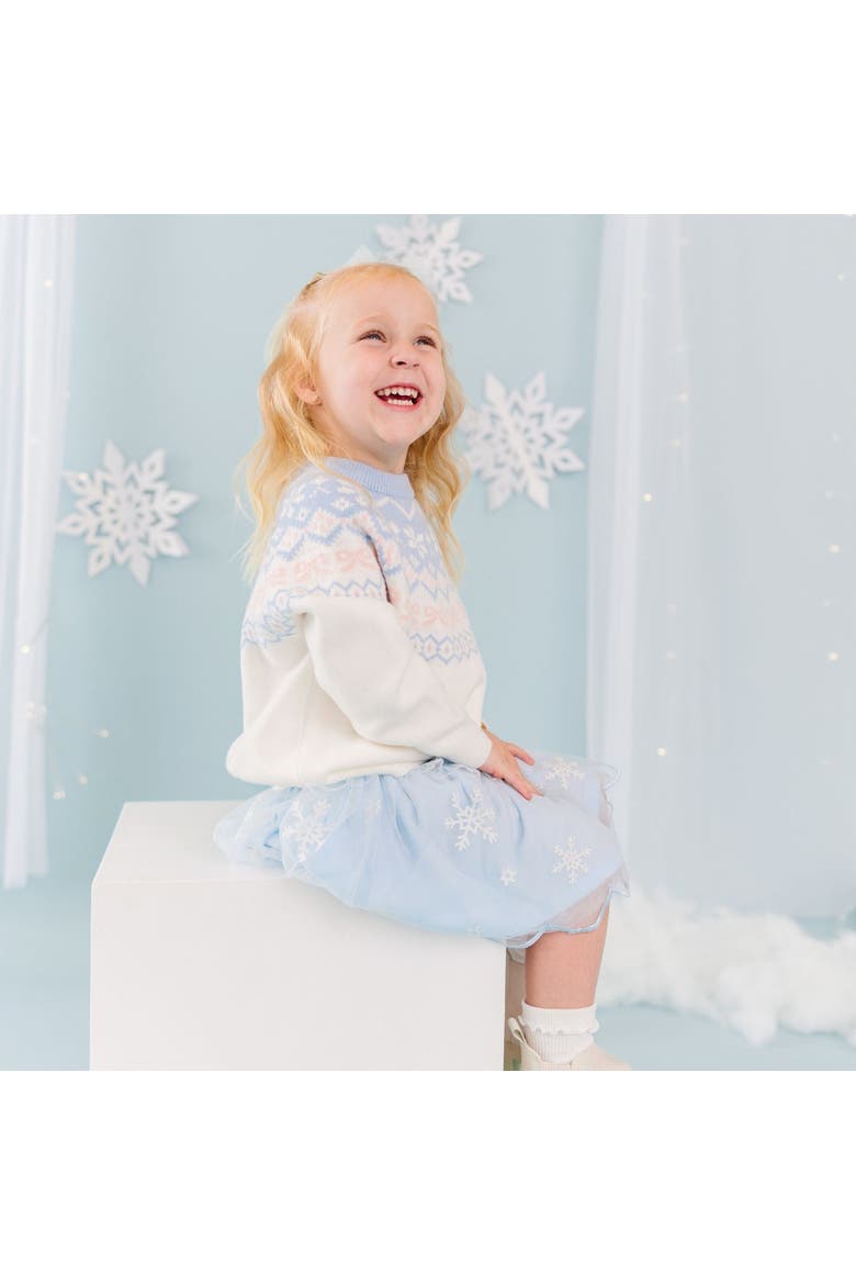 Glitter Snowflake Scalloped Tutu Skirt (toddler, Little Kid & Big Kid), Alternate, color, Blue