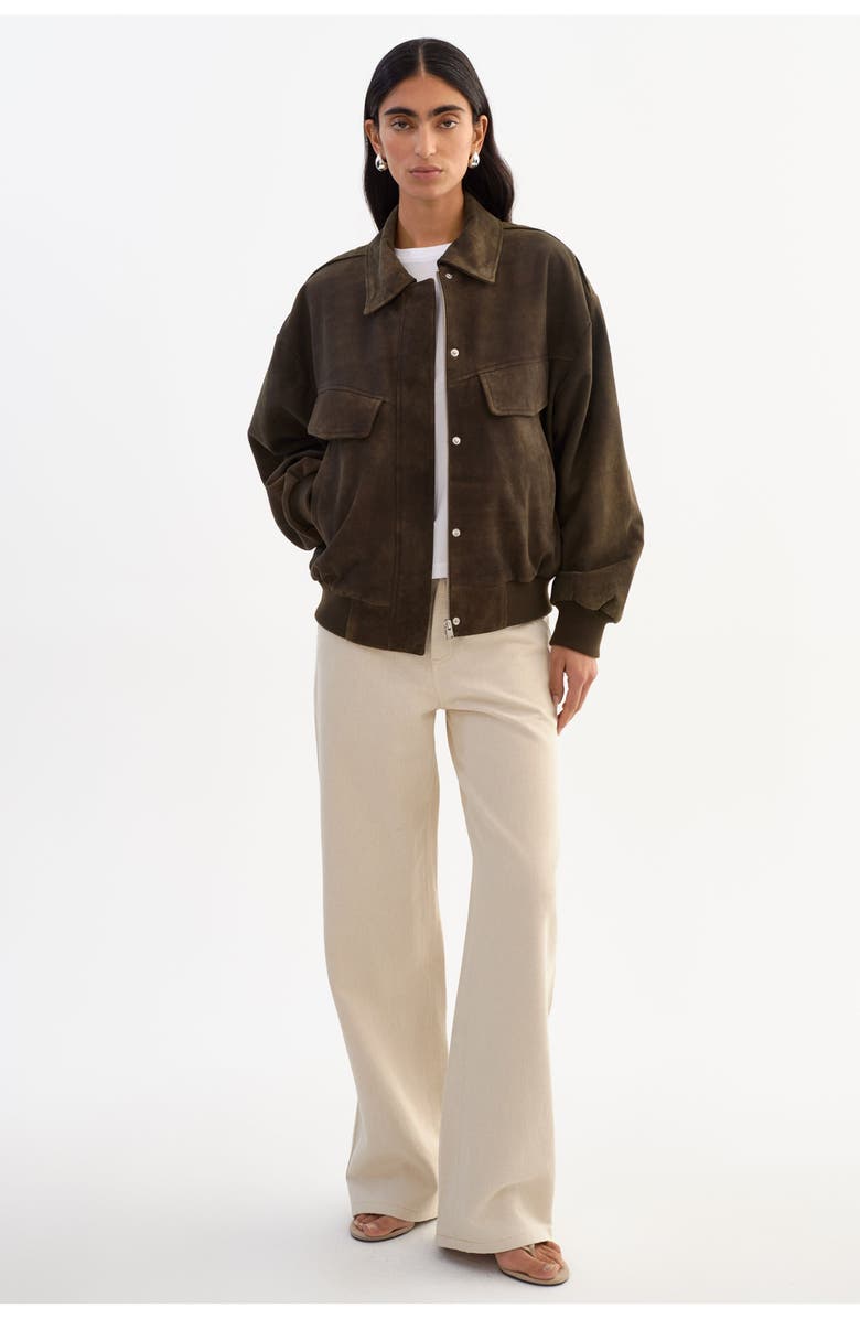 LAMARQUE Trevanna | Suede Bomber Jacket, Alternate, color, Distressed Brown