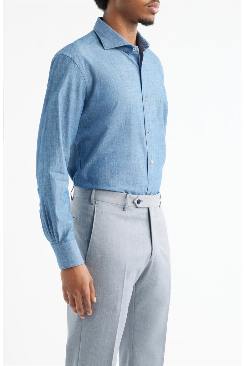 Bassano Chambray Button-Up Shirt, Alternate, color, MEDIUM BLUE