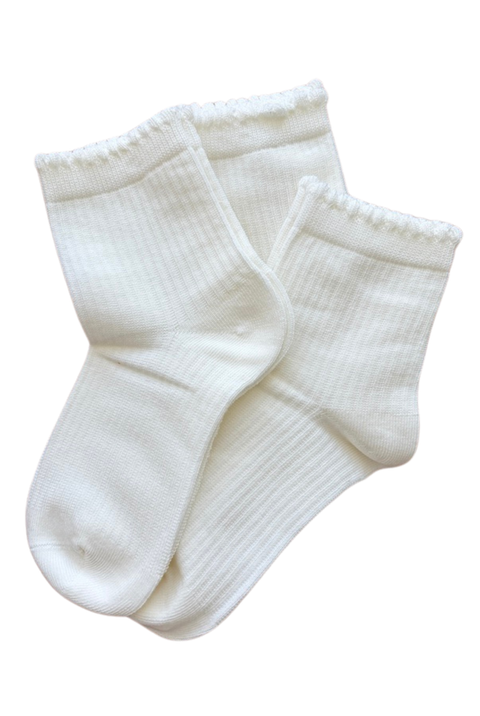 Scalloped Edge Ankle Sock 3PK