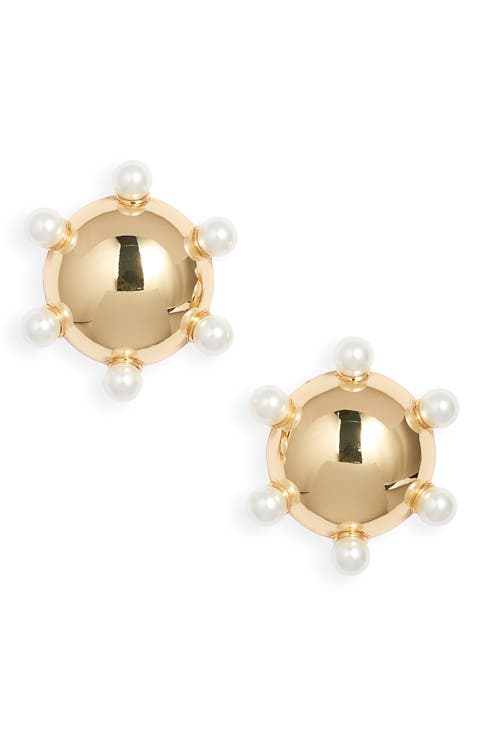 Faux Pearl Stud Earrings