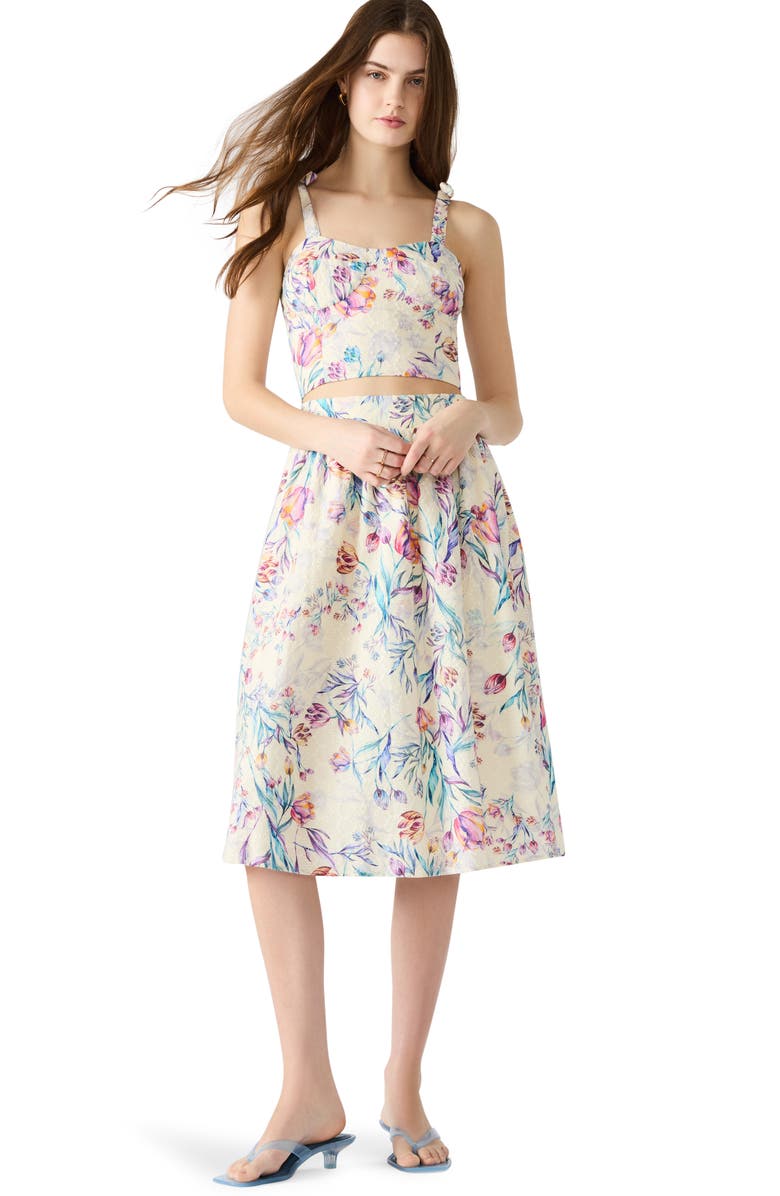 Steve Madden Carlynn Floral Eyelet Cotton Skirt, Alternate, color,