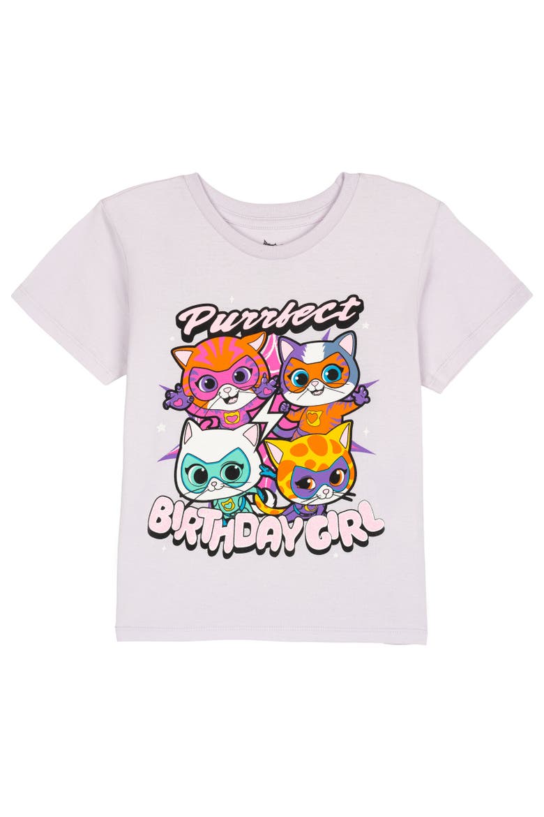 Super Kitties Birthday Graphic T-Shirt, Main, color, SuperKitties Purple