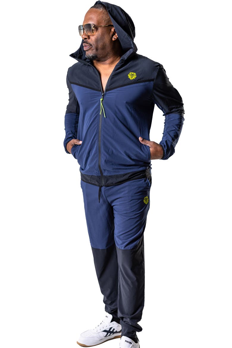 Athleticblacknavy Blue Zip Hoodie, Alternate, color, BLUE