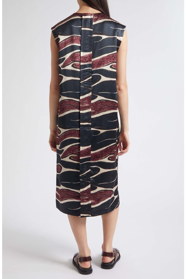 Abstract Weave Satin Midi Dress, Alternate, color, CFN99 BLACK