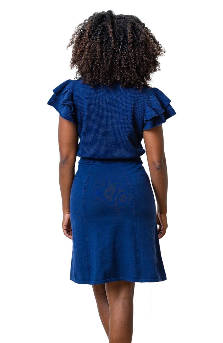 Hope & Henry Women's Flutter Sleeve Sweater Dress, Alternate, color, Navy Flutter