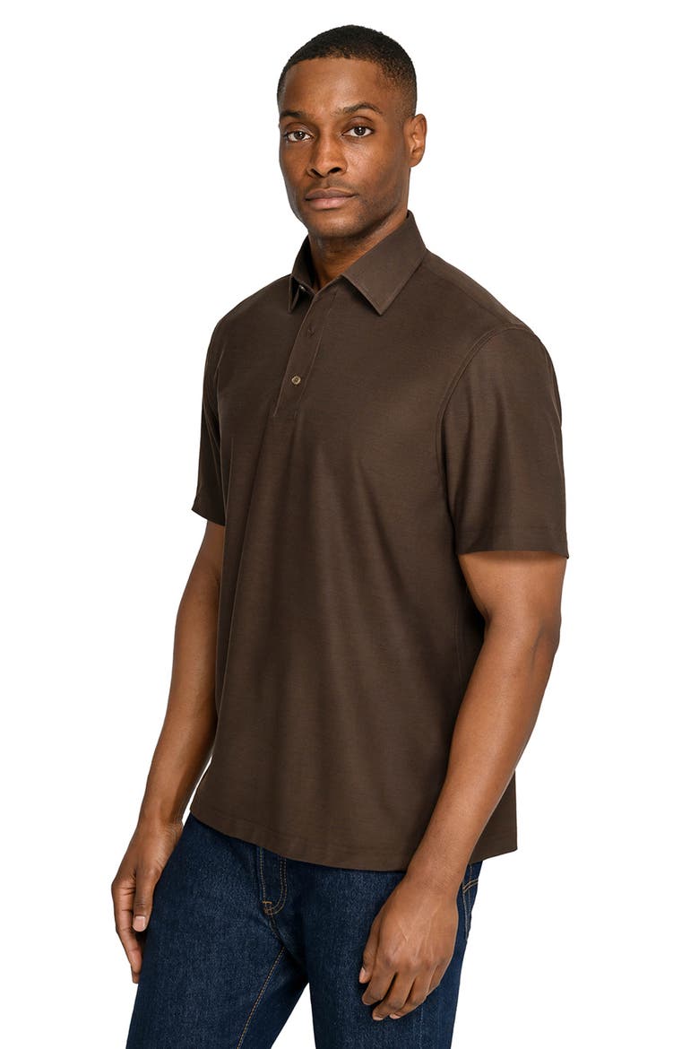 Solid Mapleton Luxe Cross Dyed Polo, Alternate, color, BROWN