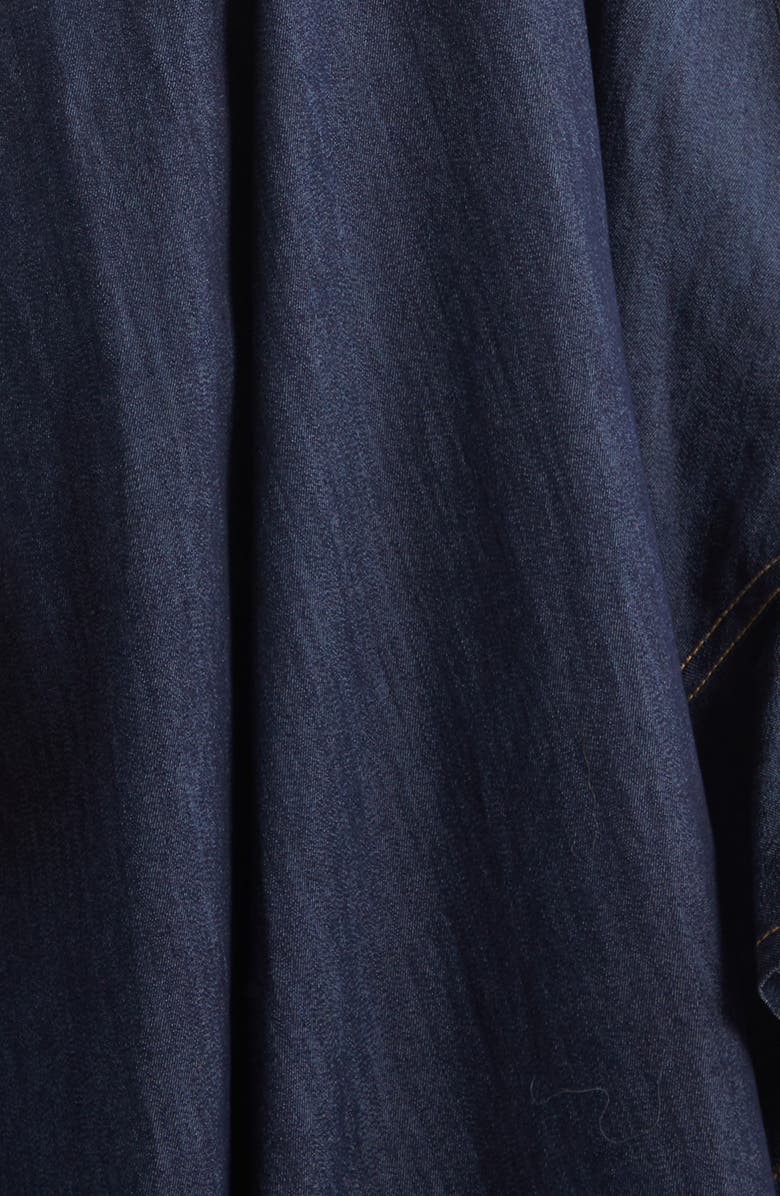 Cinq à Sept Zelda Sleeveless Belted Cotton Blend Denim Dress, Alternate, color, Minuit