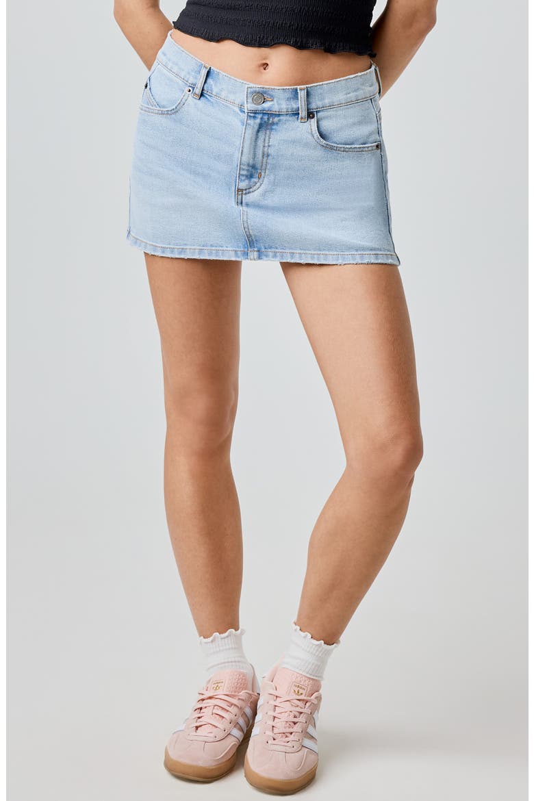 Denim Miniskirt, Main, color, LIGHT WASH