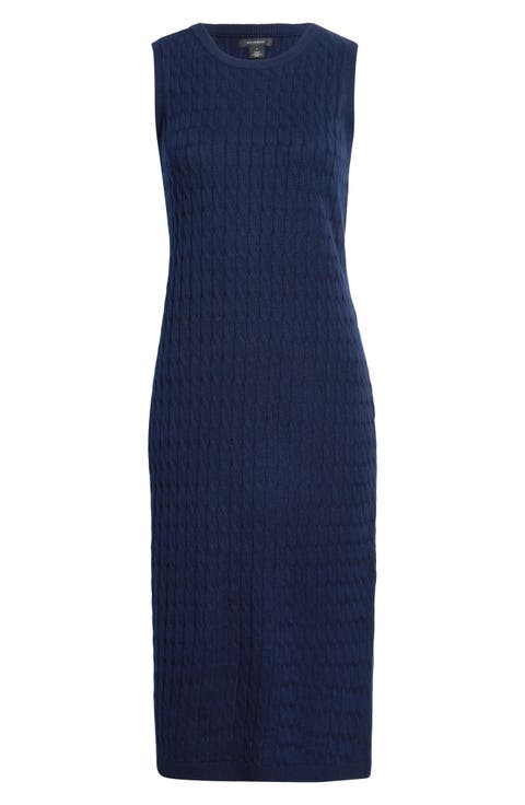 Sleeveless Cable Knit Midi Dress