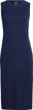 Halogen® Sleeveless Cable Knit Midi Dress