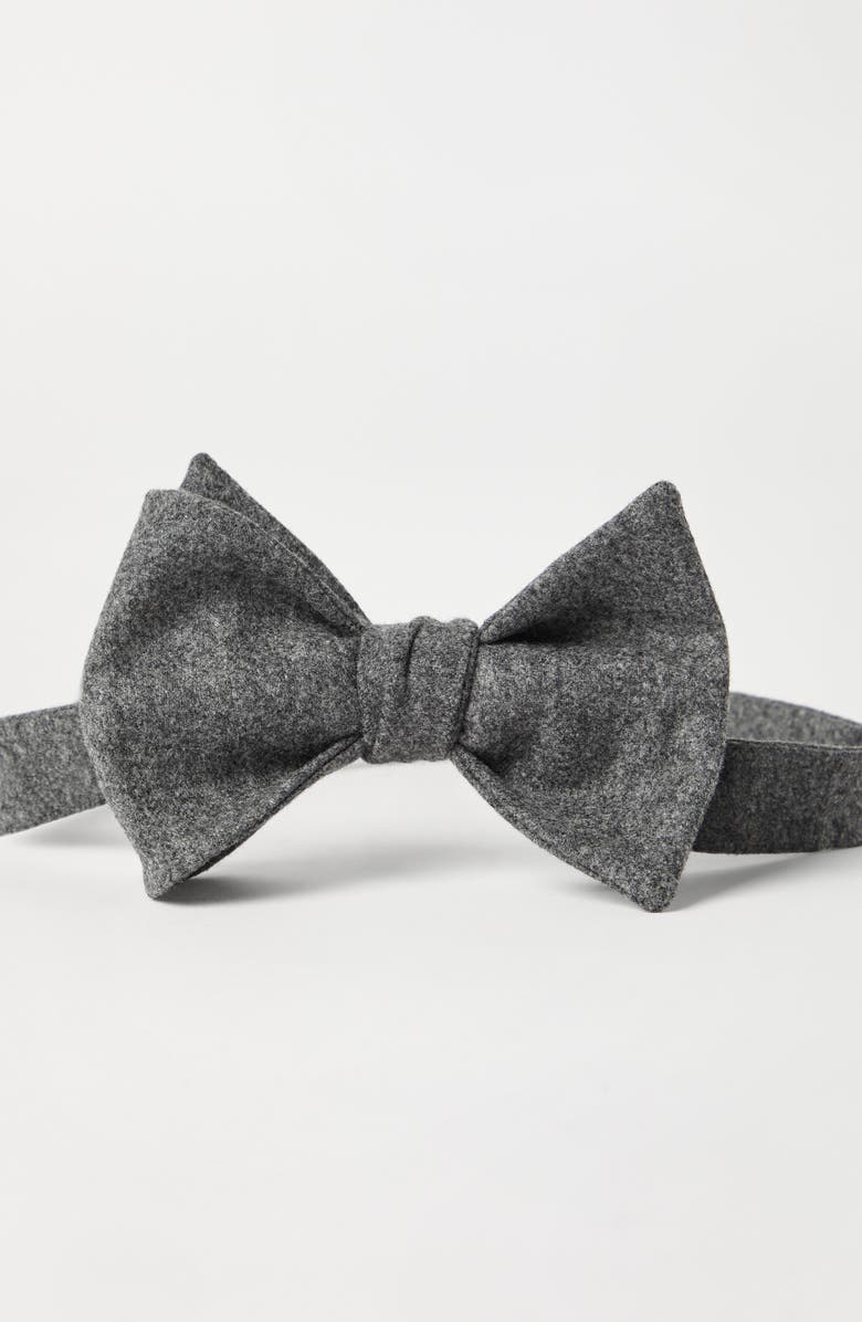 Brunello Cucinelli Flannel bowtie, Alternate, color, Dark Grey