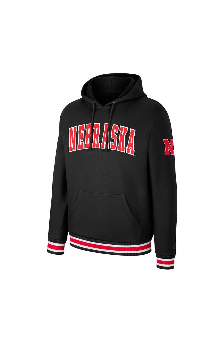 COLOSSEUM Men's Colosseum Black Nebraska Huskers Varsity Arch Pullover Hoodie, Alternate, color, 