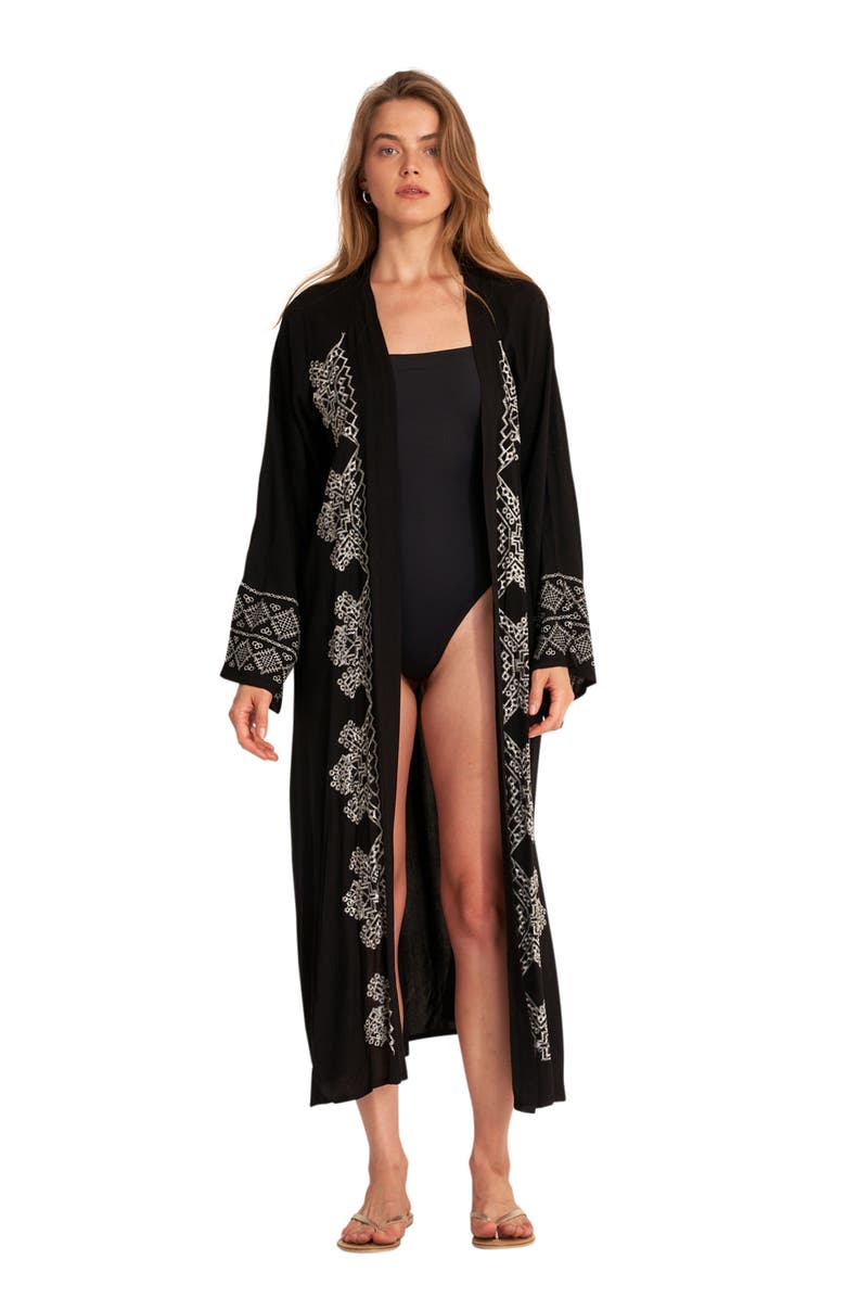 Gottex Beach Life Embroidered Swim Cover Up Top, Main, color, 