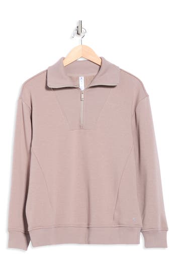 Apana Soft Summit Quarter Zip Sweatshirt In Brown