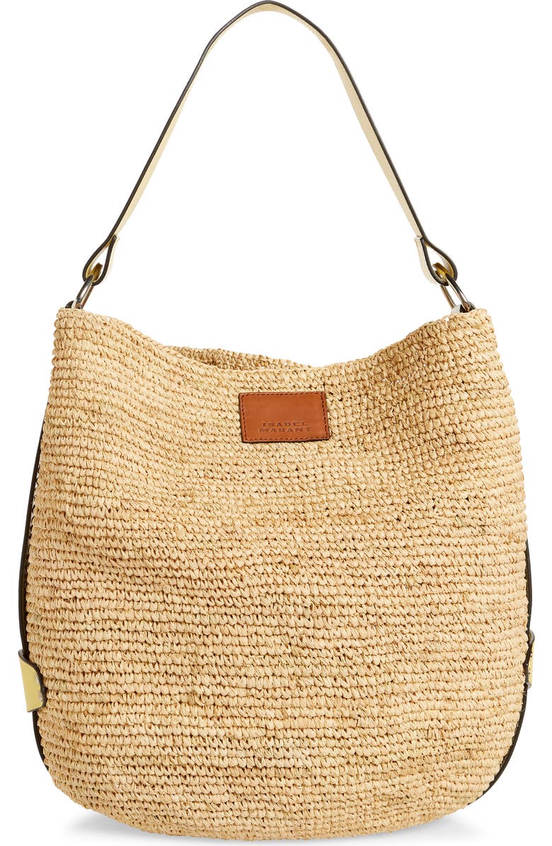 Isabel Marant Bayia Raffia Bucket Bag, Main, color,