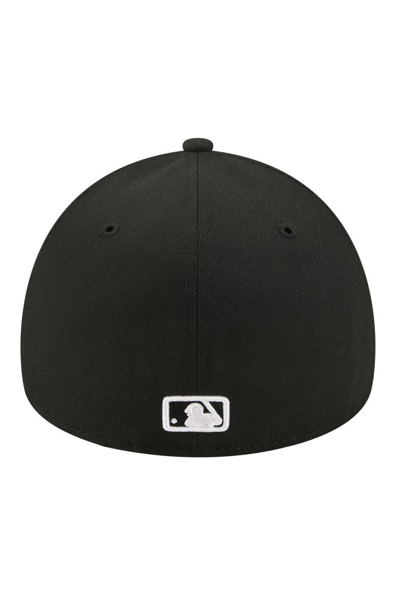 Men's New Era  Black Los Angeles Dodgers A-Frame 59FORTY Fitted Hat, Alternate, color, Black