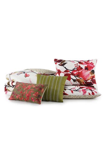 Bebejan 5-piece Leaves On Linen Reversible Comforter Set In Pink