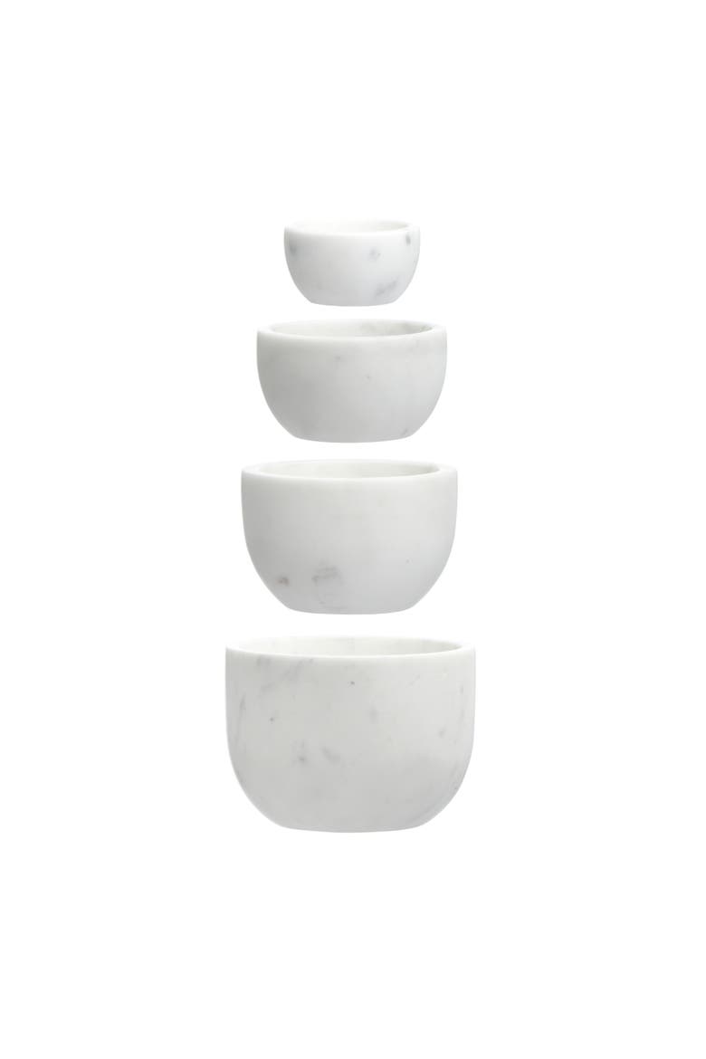 White Marble Bowls, Set of 4, Alternate, color, White