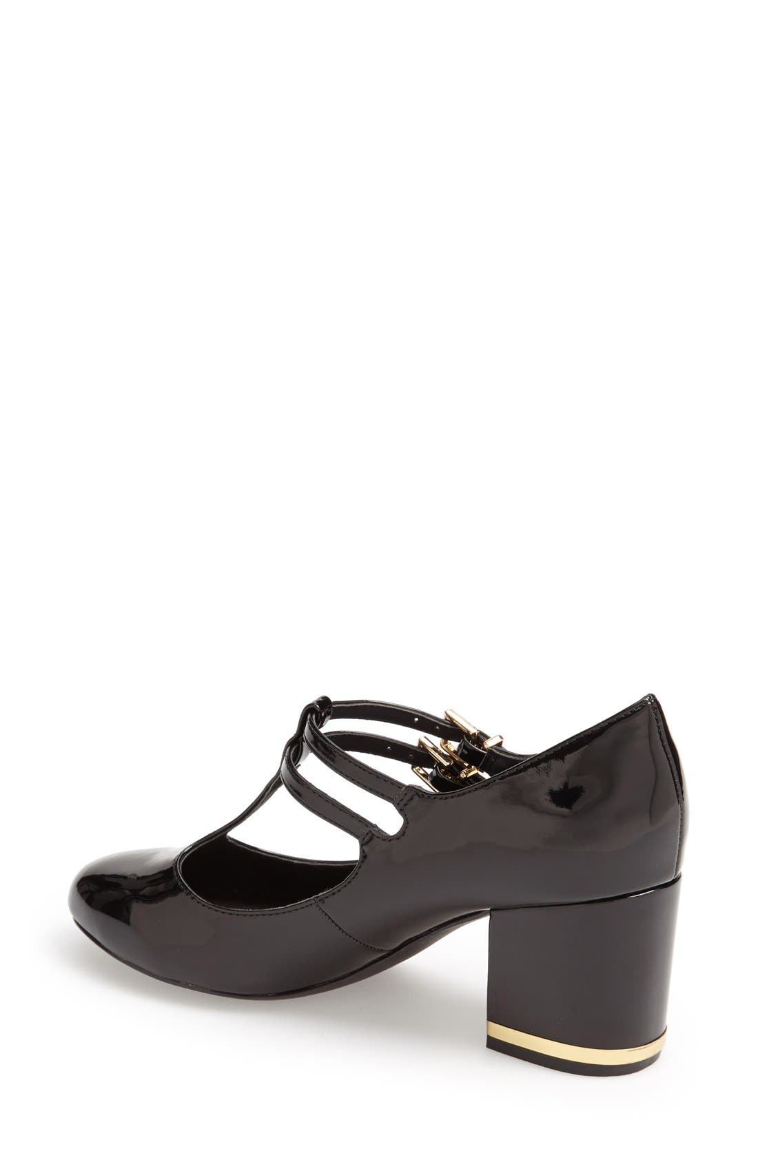 'Jenna' T Strap Pump, Alternate, color, BLACK