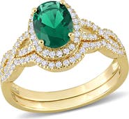 DELMAR Sterling Silver Oval CZ Ring