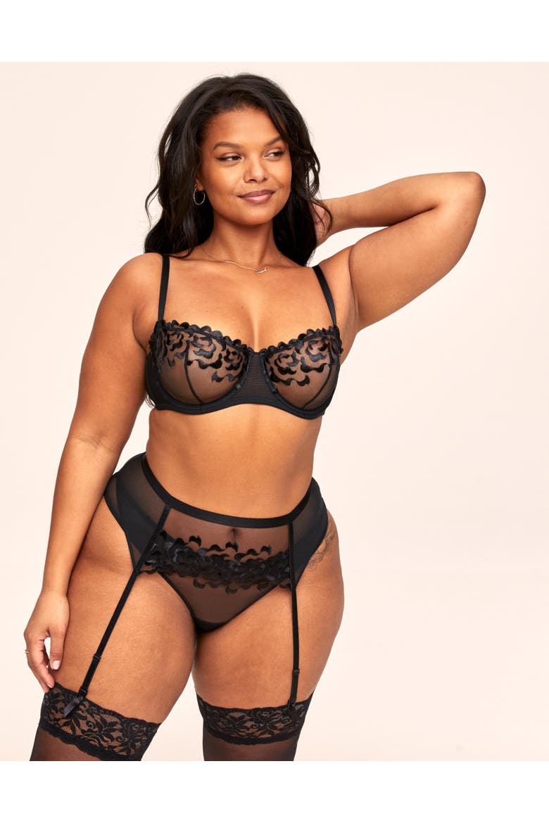 Tiana Garter Belt Lingerie, Alternate, color, Black