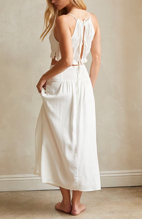 Shop Crescent Linen Blend Halter Top & Maxi Skirt Set In Ivory