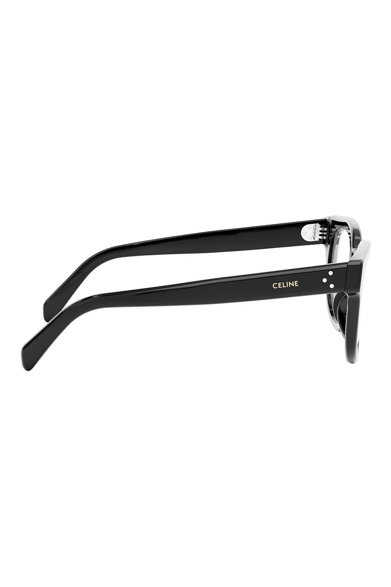 Bold 53mm Round Optical Glasses, Alternate, color, SHINY BLACK