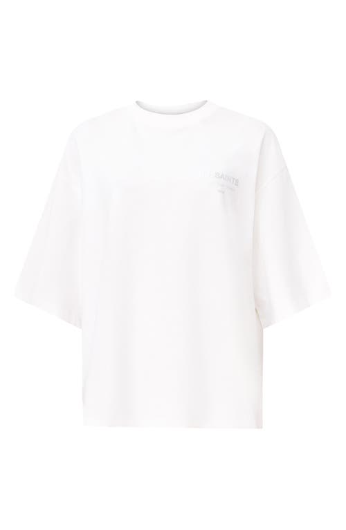 Allsaints Under Amelie Oversize Cotton Graphic T-shirt In White